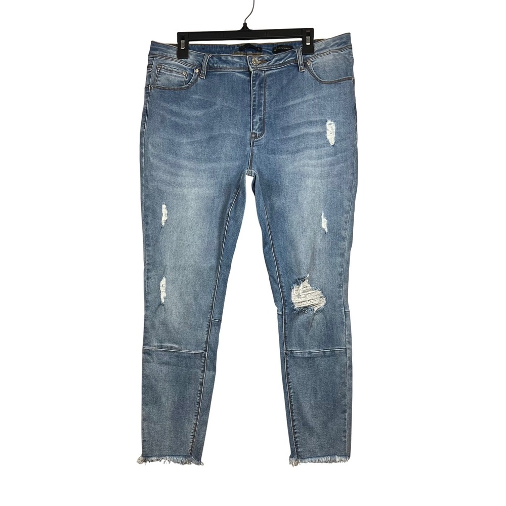 Lala Anthony Mid Rise Skinny Distressed Jeans, Size 16